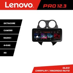 Navigatie Nissan Micra 2010-2014 Lenovo PRO 12.3 QLED 4GB+64GB 4G GPS