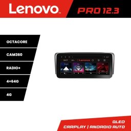 Navigatie VW Sharan 2011-2020 Lenovo PRO 12.3 QLED 4GB+64GB 4G DSP