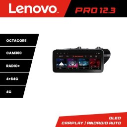 Navigatie Toyota Hilux 2016+ Lenovo Pro 12.3 QLED Android 4GB+64GB 4G DSP