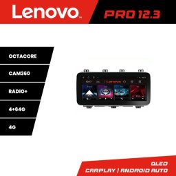 Navigatie Toyota Auris 2013-2017 Lenovo PRO 12.3 inch QLED 4G 4+64GB