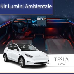 Kit lumini ambientale RGB pentru Tesla Model Y 2023, control prin telefon