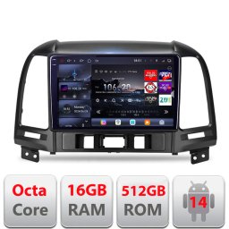 Navigatie Hyundai Santa Fe 2007-2012 Edotec QLED 2K 16+512GB Android