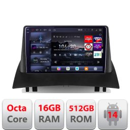 Navigatie Android Renault Megane 2 2002-2007 QLED 2K, 16GB RAM, 512GB