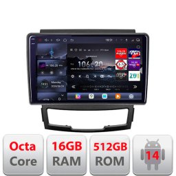 Navigatie Android Ssangyong Korando 2011-2013 QLED 2K 16+512GB 360