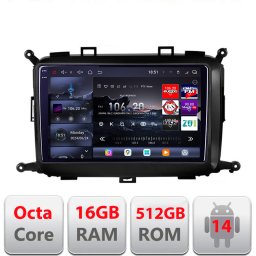 Navigatie Android Kia Carens 2013-2018 QLED 2K 16GB RAM 512GB