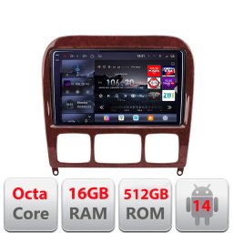 Navigatie Android Mercedes Clasa S W220 1998-2005 QLED 2K 16GB+512GB