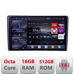 Navigatie Android Peugeot 307 2001-2008 QLED 2K 16GB+512GB Edotec