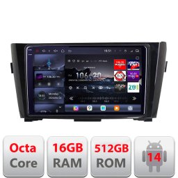 Navigatie Nissan Qashqai/X-Trail 2013-2018 Edotec QLED 2K 16+512GB Android