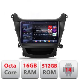 Navigatie Hyundai Elantra 2013-2015 Edotec QLED 2K 16GB RAM 512GB