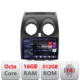Navigatie Nissan Qashqai 2007-2013 Edotec QLED 2K, 16GB RAM, 512GB