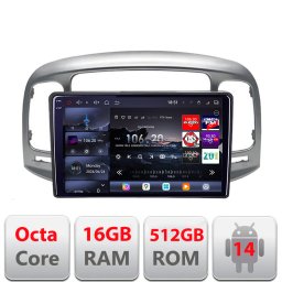 Navigatie Android Hyundai Accent 2006-2012, QLED 2K, 16GB RAM, 512GB