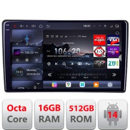 Navigatie Toyota Auris 2007-2013 Android QLED 2K, 16GB RAM, 512GB