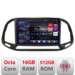 Navigatie Android Fiat Doblo 2015-2018 Edotec QLED 2K 16GB+512GB