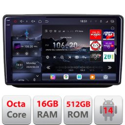 Navigatie Android Skoda Fabia 2 2009-2014 QLED 2K, 16GB RAM, 512GB