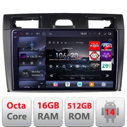 Navigatie Android Ford Fiesta MK5 2002-2008 QLED 2K, 16GB RAM, 512GB
