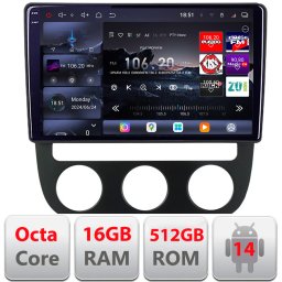 Navigatie Android VW Golf 5 2004-2010 cu clima automata, QLED 2K, 16GB+512GB