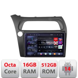 Navigatie Honda Civic Hatchback 2006-2012, QLED 2K, 16GB RAM, 512GB