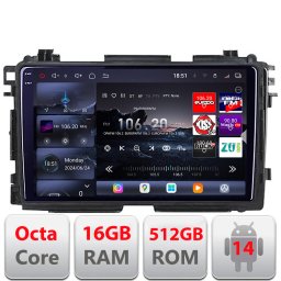 Navigatie Android Honda HR-V 2013-2018 QLED 2K, 16GB RAM, 512GB