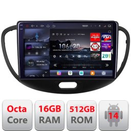 Navigatie Android Hyundai i10 2007-2013 QLED 2K GPS 16GB RAM 512GB