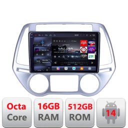 Navigatie Android Hyundai i20 2011-2014, QLED 2K, 16GB RAM, 512GB