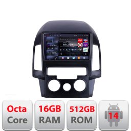 Navigatie Hyundai i30 2009-2012 pentru clima manuala, QLED 2K, 16GB RAM