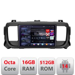 Navigatie Android QLED 2K 16+512GB pentru Citroen Jumpy/Proace/Traveller 2017-2022