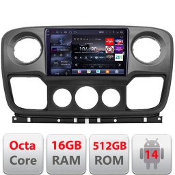 Navigatie Android Opel Movano / Renault Master 2010-2021 QLED 2K 16+512GB