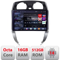 Navigatie Android Nissan Note 2012-2019 QLED 2K, 16GB RAM, 512GB