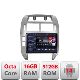 Navigatie Android VW Polo 2004-2011 cu ecran QLED 2K, 16GB RAM si 512GB