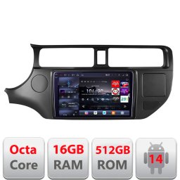 Navigatie Android Kia Rio 2011-2014 Edotec QLED 2K 16GB+512GB 360