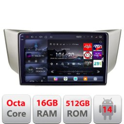 Navigatie Android Lexus RX 2003-2009 QLED 2K, 16GB RAM, 512GB, 360