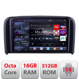 Navigatie Android Volvo S80 2004-2006 Edotec QLED 2K 16GB RAM 512GB