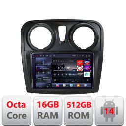 Navigatie Android Dacia Sandero Logan 2012-2020 QLED 2K 16+512GB