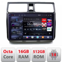 Navigatie Android Suzuki Swift 2003-2010 Edotec QLED 2K 16GB RAM 512GB