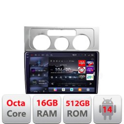 Navigatie Android VW Touran 2003-2010 QLED 2K, 16GB RAM, 512GB