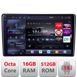 Navigatie Toyota Android QLED 2K, 16GB RAM, 512GB, 8 Core, 360