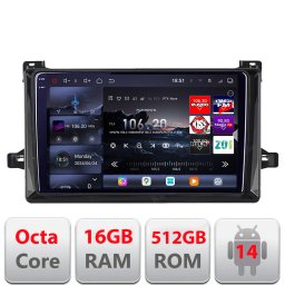Navigatie Android Toyota Prius 2015+ Edotec QLED 2K, 16GB RAM, 512GB
