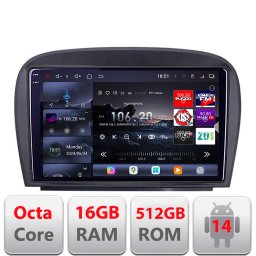 Navigatie Android Mercedes SL W230 2004-2011 QLED 2K, 16GB RAM, 512GB