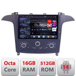 Navigatie Ford S-Max 2006-2014 QLED 2K, 16GB RAM, 512GB, 4G