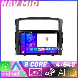 Navigatie auto Mitsubishi Pajero Android 12, 4GB RAM, 64GB, CarPlay