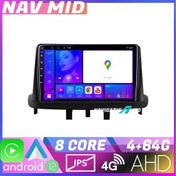 Navigatie Renault Megane 3 Android 12, 4GB RAM, 64GB, CarPlay, ecran 720P