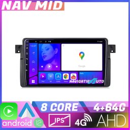 Navigatie BMW Seria 3 E46 EDOTEC Lite Android 12, 4GB RAM, 64GB, CarPlay