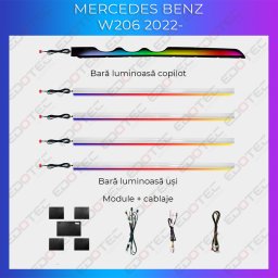 Set lumini ambientale Mercedes-Benz C-Class W206 RGB, control telefon sau sistem original