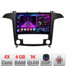 Navigatie Android Ford S-Max 2008-2012, 4GB RAM, 64GB, QLED 1K