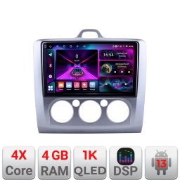 Navigatie Ford Focus 2 pentru clima manuala, Android 13, 4GB RAM, 64GB