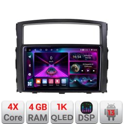 Navigatie Android Mitsubishi Pajero 2006-2018 4GB+64GB InCell 1K