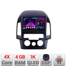 Navigatie Android Hyundai i30 2009-2012, clima manuala, 4GB RAM, 64GB