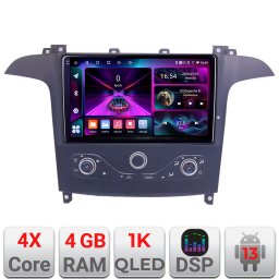Navigatie Android Ford S-Max 2006-2014 dedicata, 4GB RAM, 64GB, InCell 1K