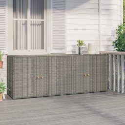 Dulap de depozitare de gradina, gri, 198x55,5x80 cm, poliratan GartenMobel Dekor