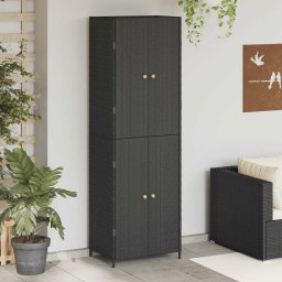 Dulap depozitare de gradina, negru, 59x40x180 cm, poliratan GartenMobel Dekor